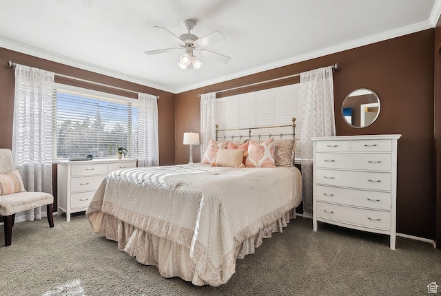 32 E 500 S, Midway, UT 84049 - carpeted bedroom featuring ornamental molding and ceiling fan