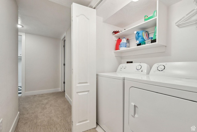 32 E 500 S, Midway, UT 84049 - laundry area featuring washer and clothes dryer, light colored carpet, and baseboards