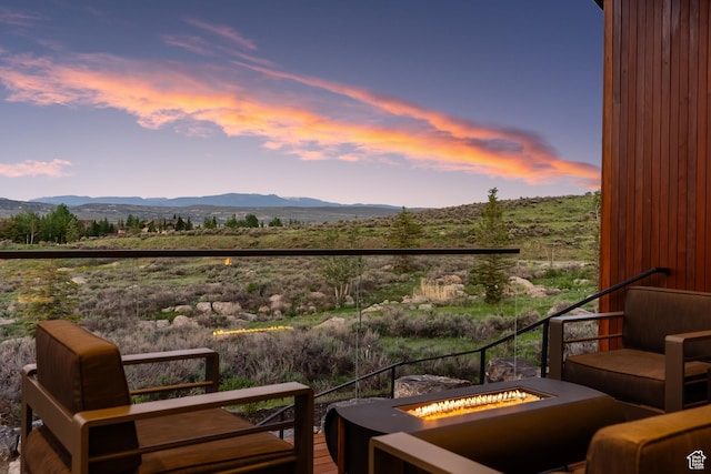 7290 Foxglove Ct, Park City, UT 84098 - balcony with a fire pit and a mountain view