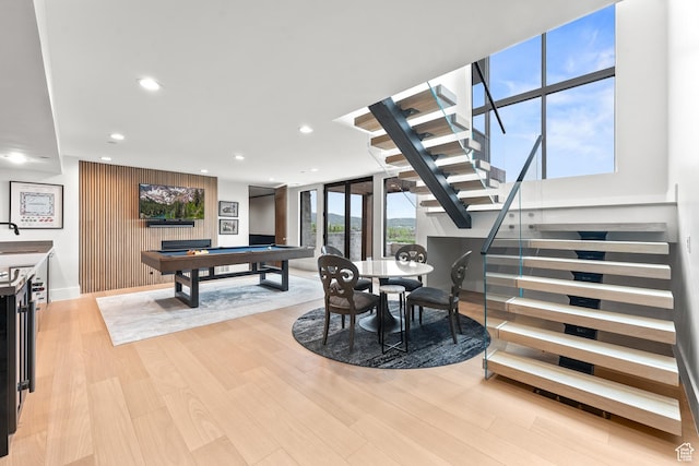 7290 Foxglove Ct, Park City, UT 84098 - interior space featuring pool table, recessed lighting, and light wood-type flooring