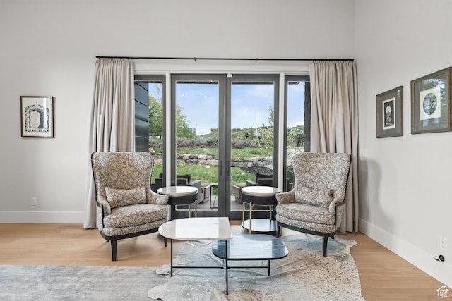 7290 Foxglove Ct, Park City, UT 84098 - sitting room featuring baseboards and wood finished floors