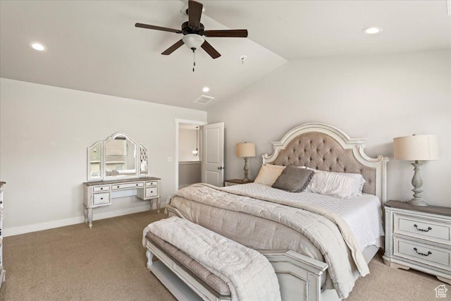 1321 E Daffodil Ct N Unit 155, Layton, UT 84040 - bedroom featuring recessed lighting, carpet, lofted ceiling, and visible vents