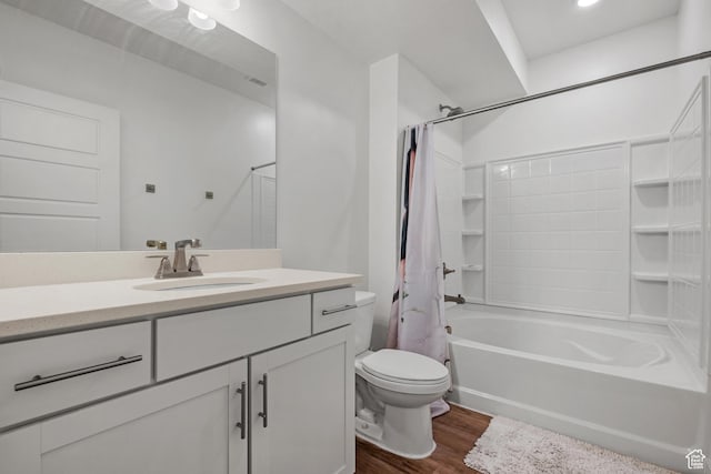 217 S Buckhorn Bath Ave W, Saratoga Springs, UT 84045 - full bath featuring shower / bath combo, toilet, vanity, and wood finished floors