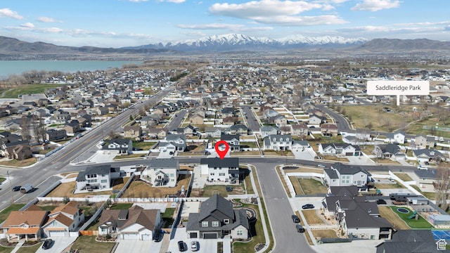 1807 S Bridle Path Loop, Lehi, UT 84043 - drone / aerial view featuring a residential view and a water and mountain view