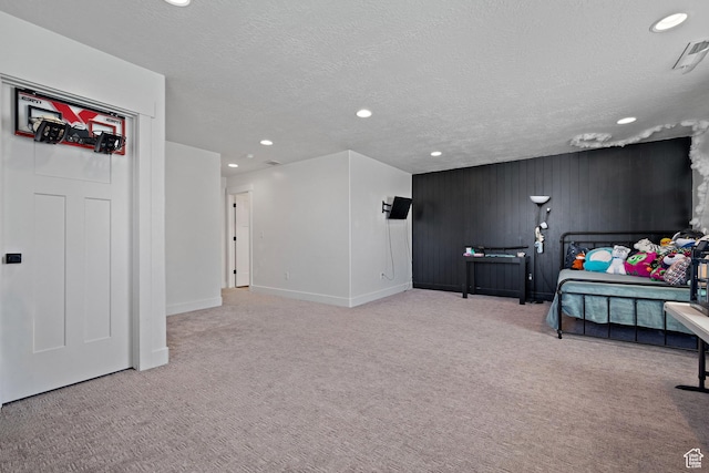 1807 S Bridle Path Loop, Lehi, UT 84043 - sitting room featuring recessed lighting, a textured ceiling, carpet, baseboards, and visible vents