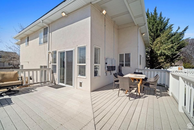 28 E 1400 N, Mapleton, UT 84664 - wooden deck with outdoor dining area