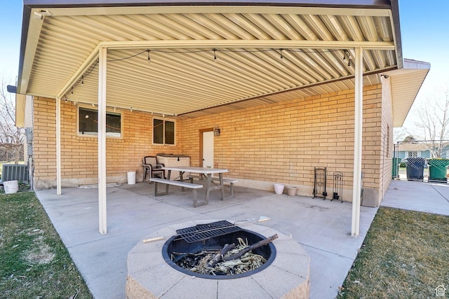 240 W 220 S, Orem, UT 84058 - view of patio / terrace featuring a fire pit, central air condition unit, and fence