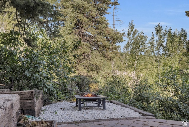 2421 S Navajo Unit Pi-C50, Coalville, UT 84017 - view of home's community with a fire pit and a forest view