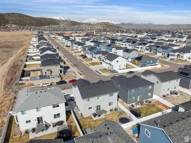 7016 N Amber Mead Ave, Eagle Mountain, UT 84005 - birds eye view of property featuring a mountain view and a residential view