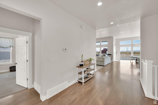 2266 S Betsys Way, Kaysville, UT 84037 - hallway with wood finished floors, recessed lighting, and baseboards