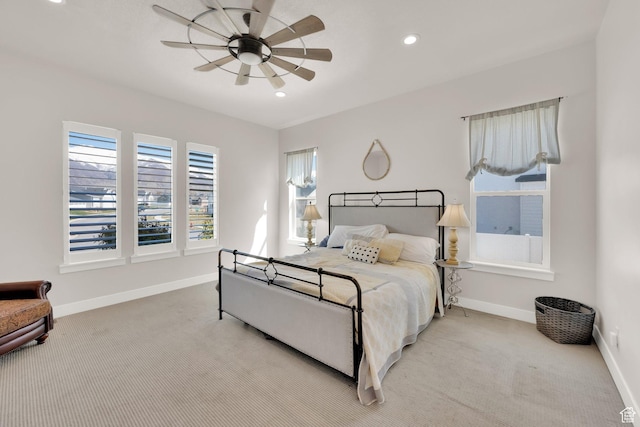 2266 S Betsys Way, Kaysville, UT 84037 - carpeted bedroom featuring baseboards, recessed lighting, and ceiling fan