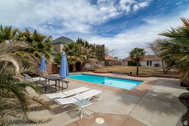 2164 S Alison Row, St George, UT 84790 - view of pool featuring a fenced in pool, a lawn, fence, and a patio area