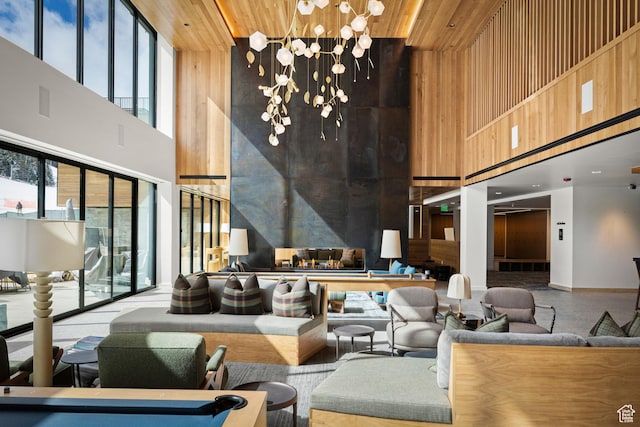 3267 W Deer Hollow Rd Unit 2402, Park City, UT 84060 - community lobby featuring a high ceiling and wooden ceiling
