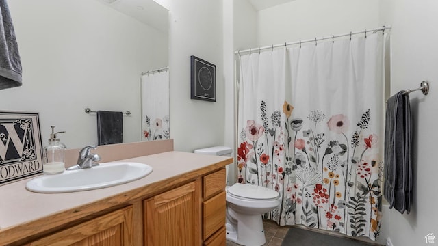 1138 S Meadow Fork Rd E Unit 3, Provo, UT 84606 - full bath with tile patterned floors, toilet, vanity, and curtained shower