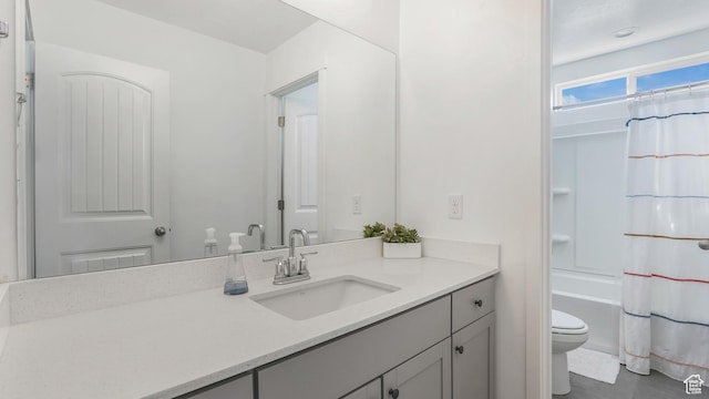 442 Doubleday St, Mapleton, UT 84664 - bathroom with toilet, shower / bath combination with curtain, and vanity