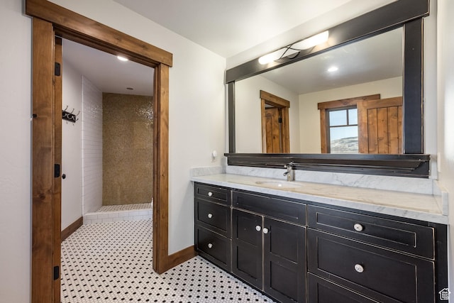 5956 N Triple Crown Trl, Oakley, UT 84055 - full bath with vanity, baseboards, and tiled shower