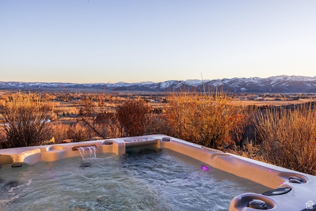 5956 N Triple Crown Trl, Oakley, UT 84055 - view of pool with a mountain view and a hot tub