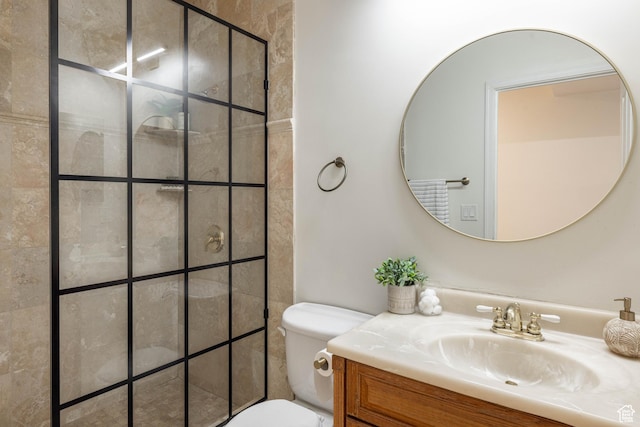 14146 S Spyglass Hill Dr, Draper, UT 84020 - bathroom with toilet, vanity, and tiled shower