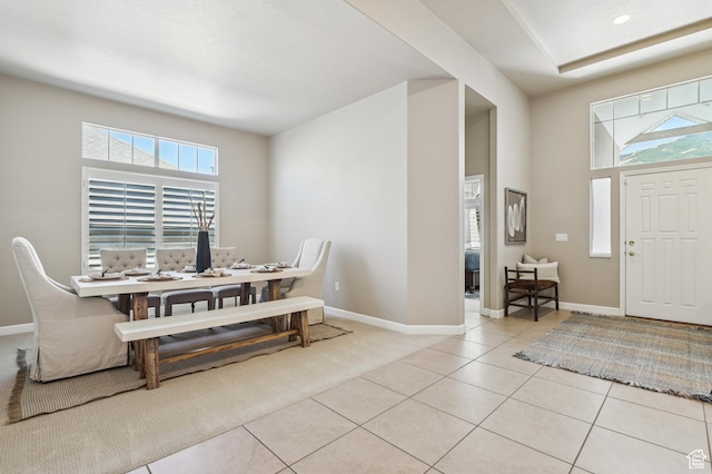 14146 S Spyglass Hill Dr, Draper, UT 84020 - dining area featuring baseboards and light tile patterned floors