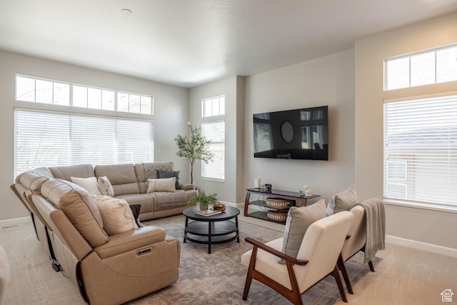14146 S Spyglass Hill Dr, Draper, UT 84020 - living room with baseboards and light carpet