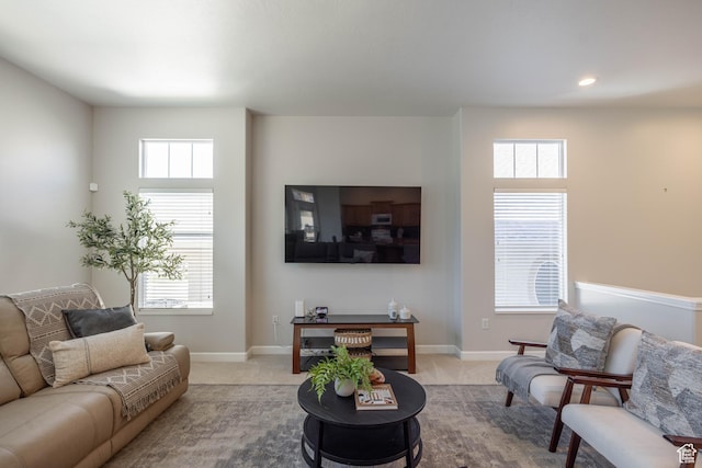 14146 S Spyglass Hill Dr, Draper, UT 84020 - carpeted living area featuring plenty of natural light, baseboards, and recessed lighting
