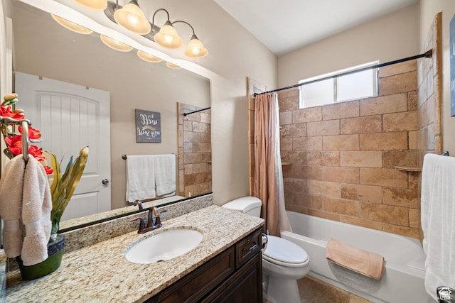 1041 E Silver Shadows Dr, Washington, UT 84780 - bathroom featuring shower / bath combo, toilet, and vanity
