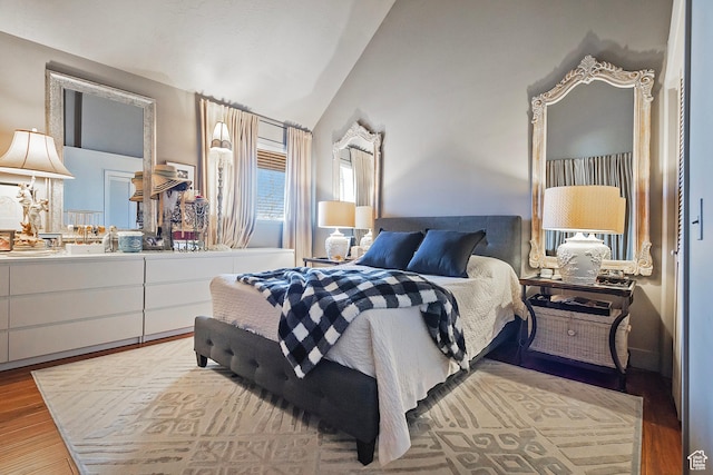 178 N Valley View Dr, North Salt Lake, UT 84054 - bedroom with lofted ceiling and wood finished floors