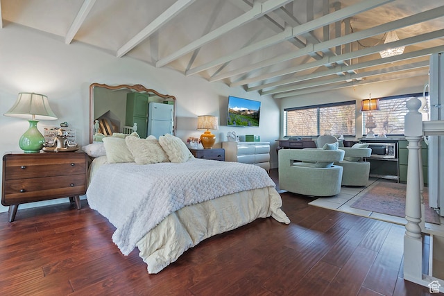 178 N Valley View Dr, North Salt Lake, UT 84054 - bedroom featuring beam ceiling and wood finished floors