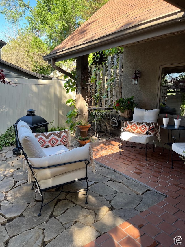 178 N Valley View Dr, North Salt Lake, UT 84054 - view of patio with outdoor lounge area and grilling area