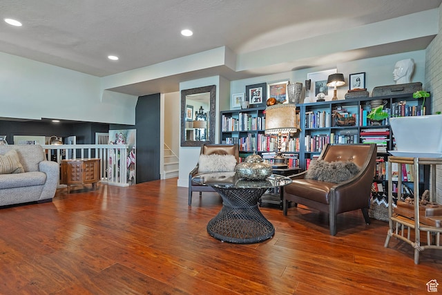 178 N Valley View Dr, North Salt Lake, UT 84054 - living room featuring hardwood / wood-style floors, stairs, and recessed lighting