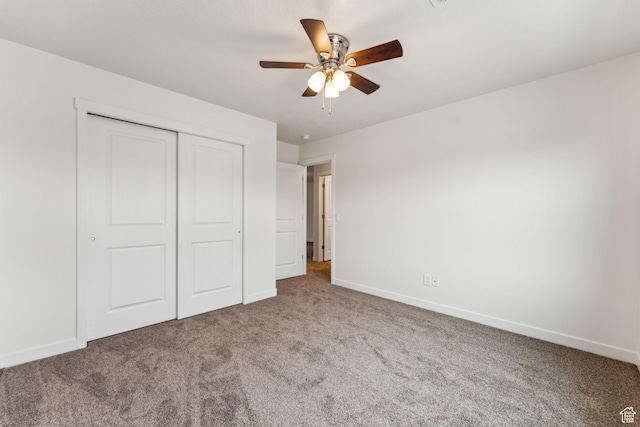 4 E Sterling Loop, Vineyard, UT 84059 - unfurnished bedroom featuring baseboards, a closet, carpet, and a ceiling fan