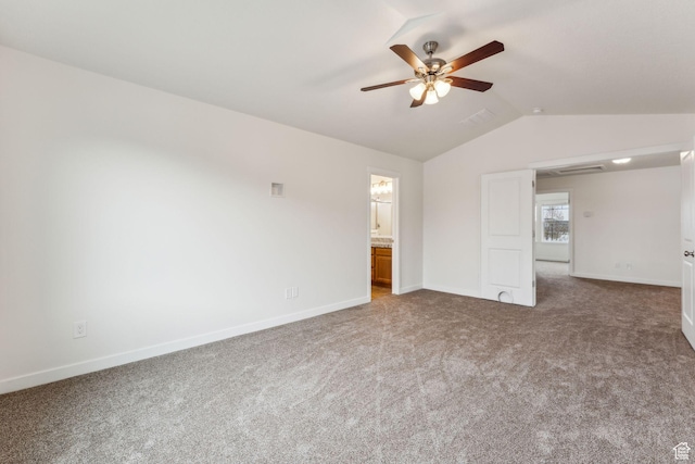 4 E Sterling Loop, Vineyard, UT 84059 - carpeted spare room with baseboards, vaulted ceiling, and ceiling fan