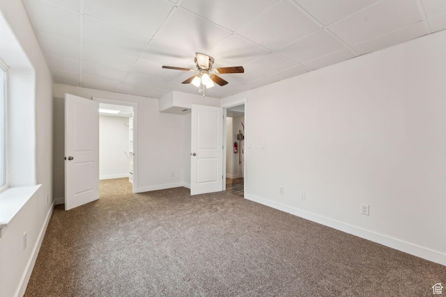 4 E Sterling Loop, Vineyard, UT 84059 - unfurnished bedroom with a drop ceiling, carpet floors, baseboards, and ceiling fan