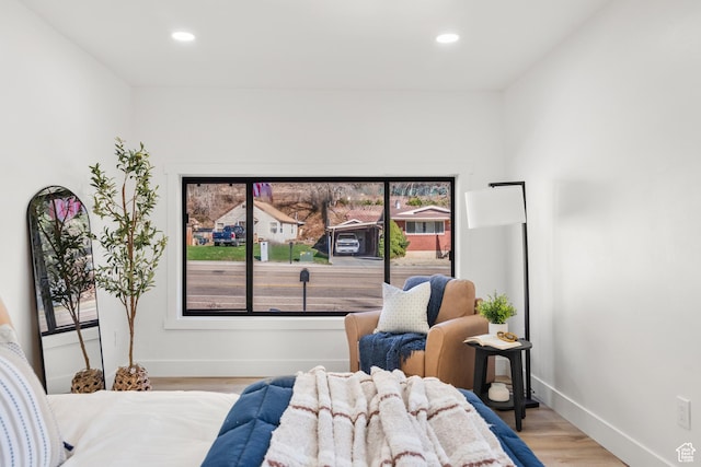 223 N Harrison Blvd, Ogden, UT 84404 - bedroom featuring baseboards, light wood-type flooring, and recessed lighting