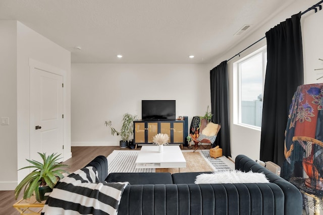 499 N 420 W Unit 138, Lindon, UT 84042 - living room featuring baseboards, visible vents, wood finished floors, and recessed lighting