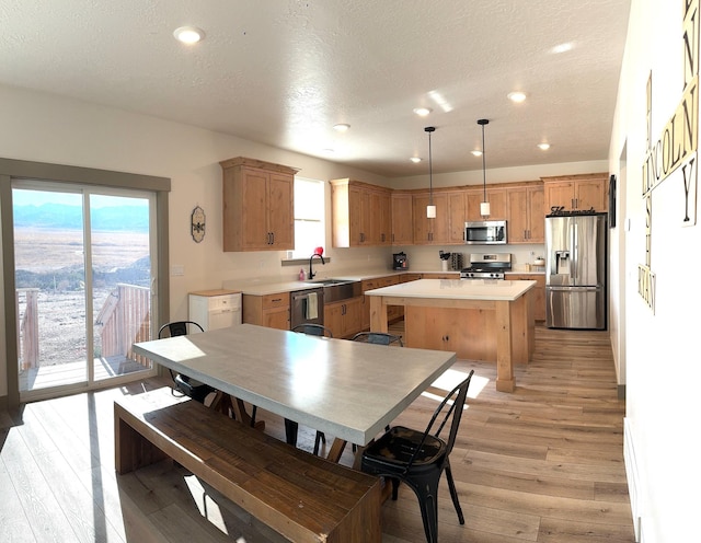 386 S Amber Field Dr Unit 508, Grantsville, UT 84029 - dining area with a textured ceiling, recessed lighting, and light wood-type flooring