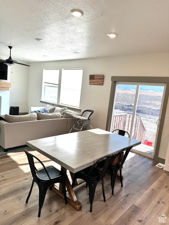 386 S Amber Field Dr Unit 508, Grantsville, UT 84029 - dining space featuring a textured ceiling, light wood-style floors, and a healthy amount of sunlight