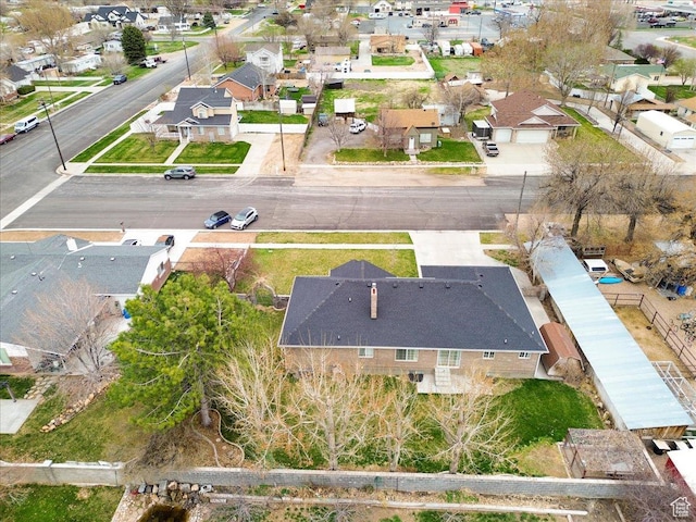 aerial view with a residential view