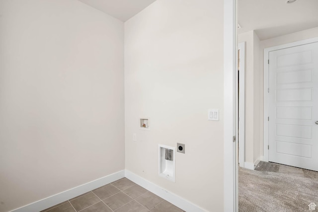 14913 S Thorntree Ln, Herriman, UT 84096 - laundry room featuring hookup for an electric dryer, hookup for a washing machine, baseboards, and tile patterned floors