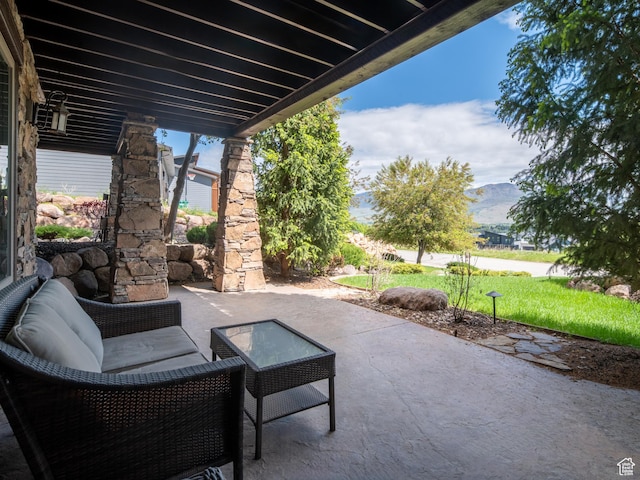 1049 S Meadow Lark Ln E, Huntsville, UT 84317 - view of patio with a mountain view