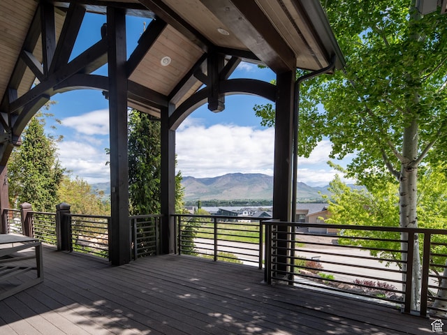 1049 S Meadow Lark Ln E, Huntsville, UT 84317 - wooden terrace with a mountain view