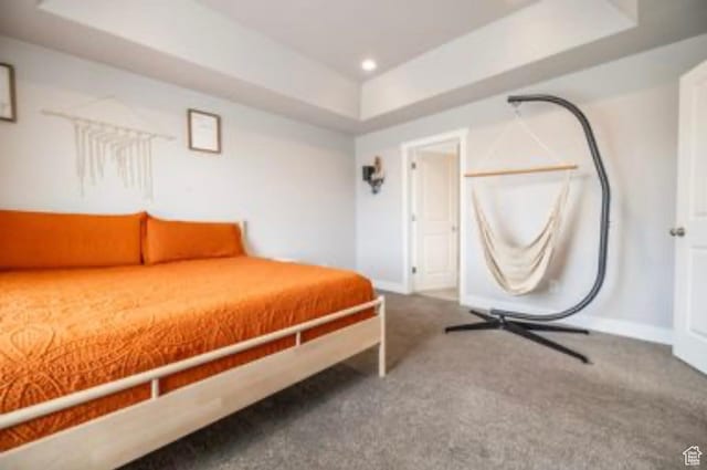 910 N 260 W, Santaquin, UT 84655 - unfurnished bedroom with carpet flooring, a raised ceiling, baseboards, and recessed lighting