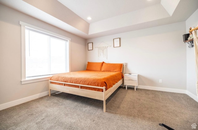 910 N 260 W, Santaquin, UT 84655 - bedroom with baseboards, carpet floors, a tray ceiling, and recessed lighting