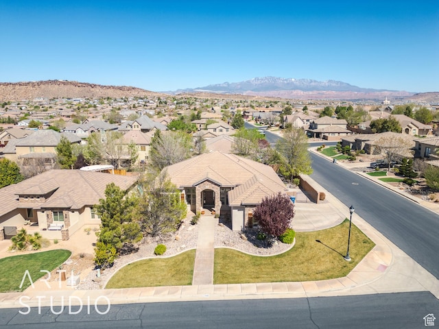 2445 E 2860 S, St George, UT 84790 - birds eye view of property featuring a mountain view and a residential view