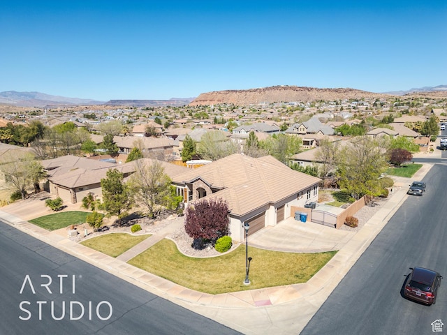 2445 E 2860 S, St George, UT 84790 - aerial view with a residential view and a mountain view