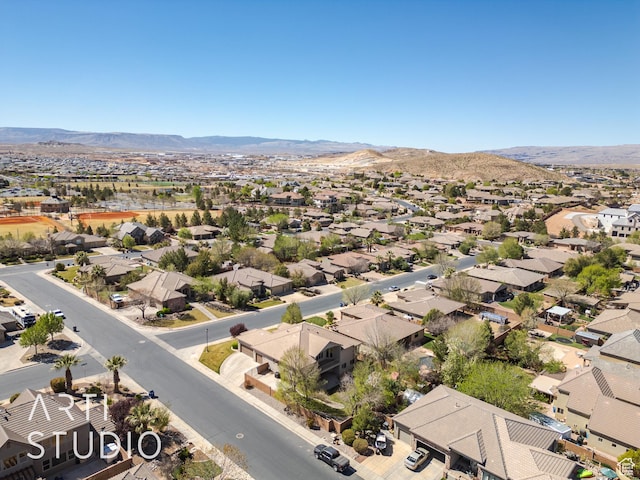2445 E 2860 S, St George, UT 84790 - birds eye view of property with a residential view and a mountain view