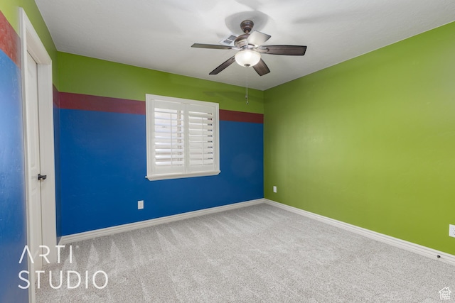 2445 E 2860 S, St George, UT 84790 - unfurnished room with carpet flooring, baseboards, and ceiling fan