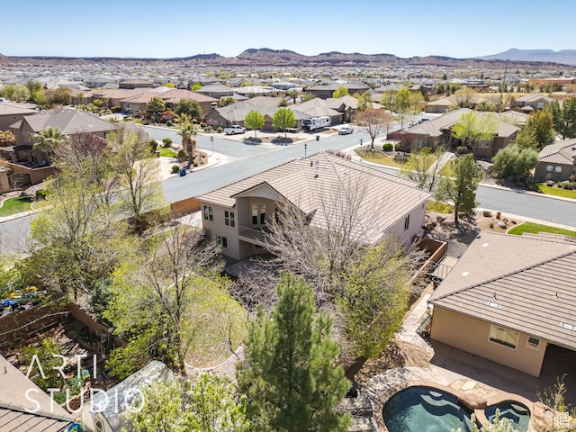2445 E 2860 S, St George, UT 84790 - drone / aerial view with a residential view and a mountain view