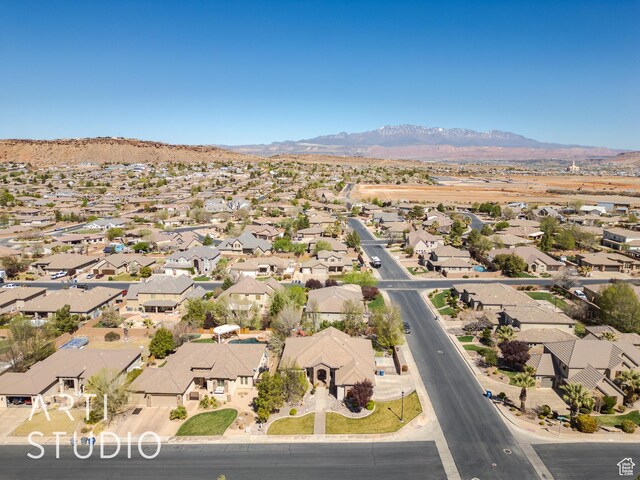 2445 E 2860 S, St George, UT 84790 - drone / aerial view featuring a residential view and a mountain view