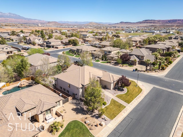 2445 E 2860 S, St George, UT 84790 - drone / aerial view with a mountain view and a residential view